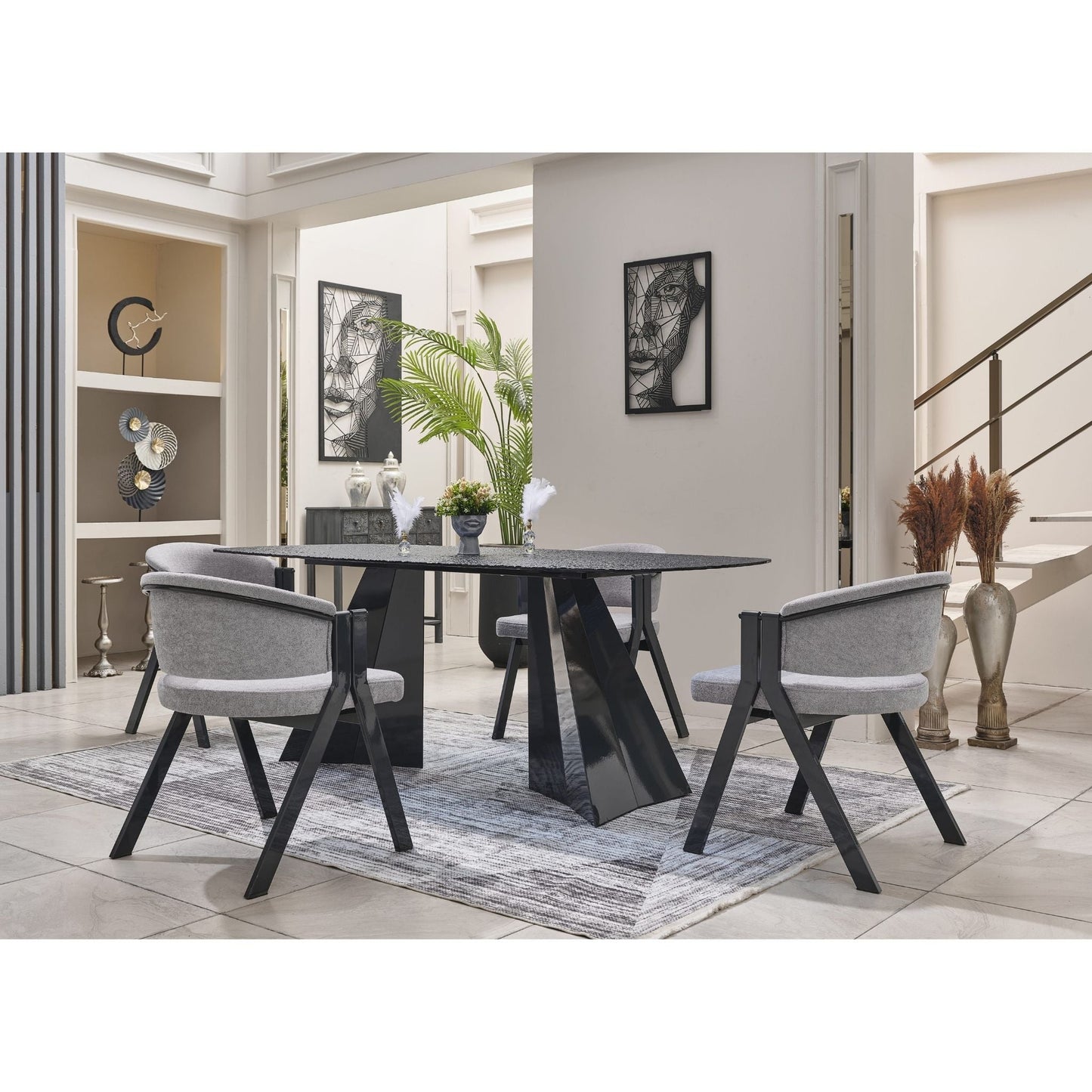 Pramit Kristall Esstisch-Set blau