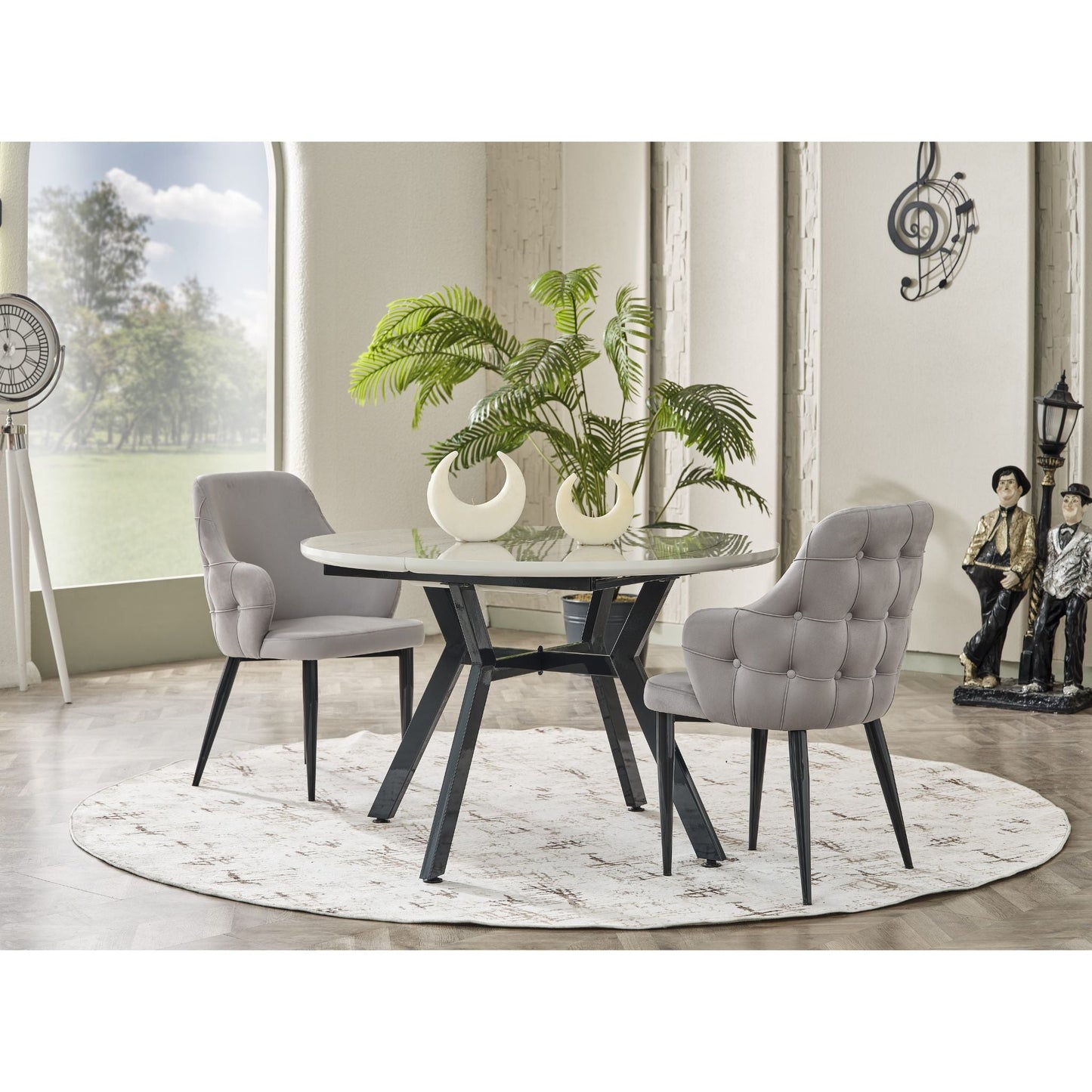 Tuna Esstisch-Set Grau