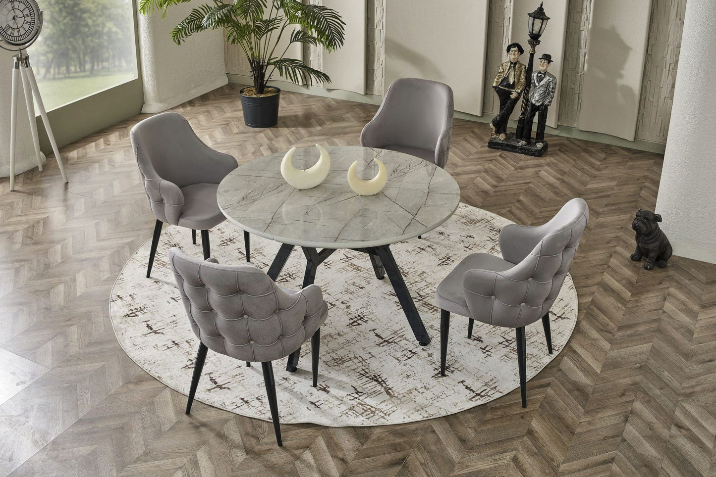 Tuna Esstisch-Set Grau