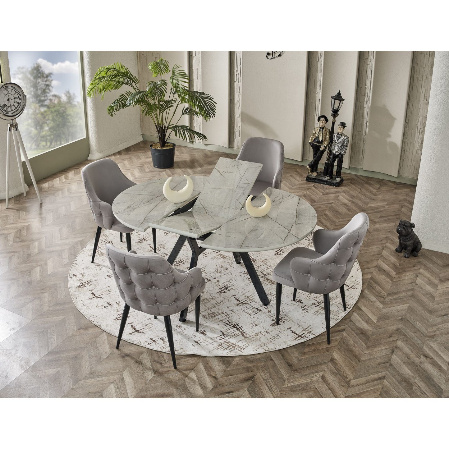 Tuna Esstisch-Set Grau