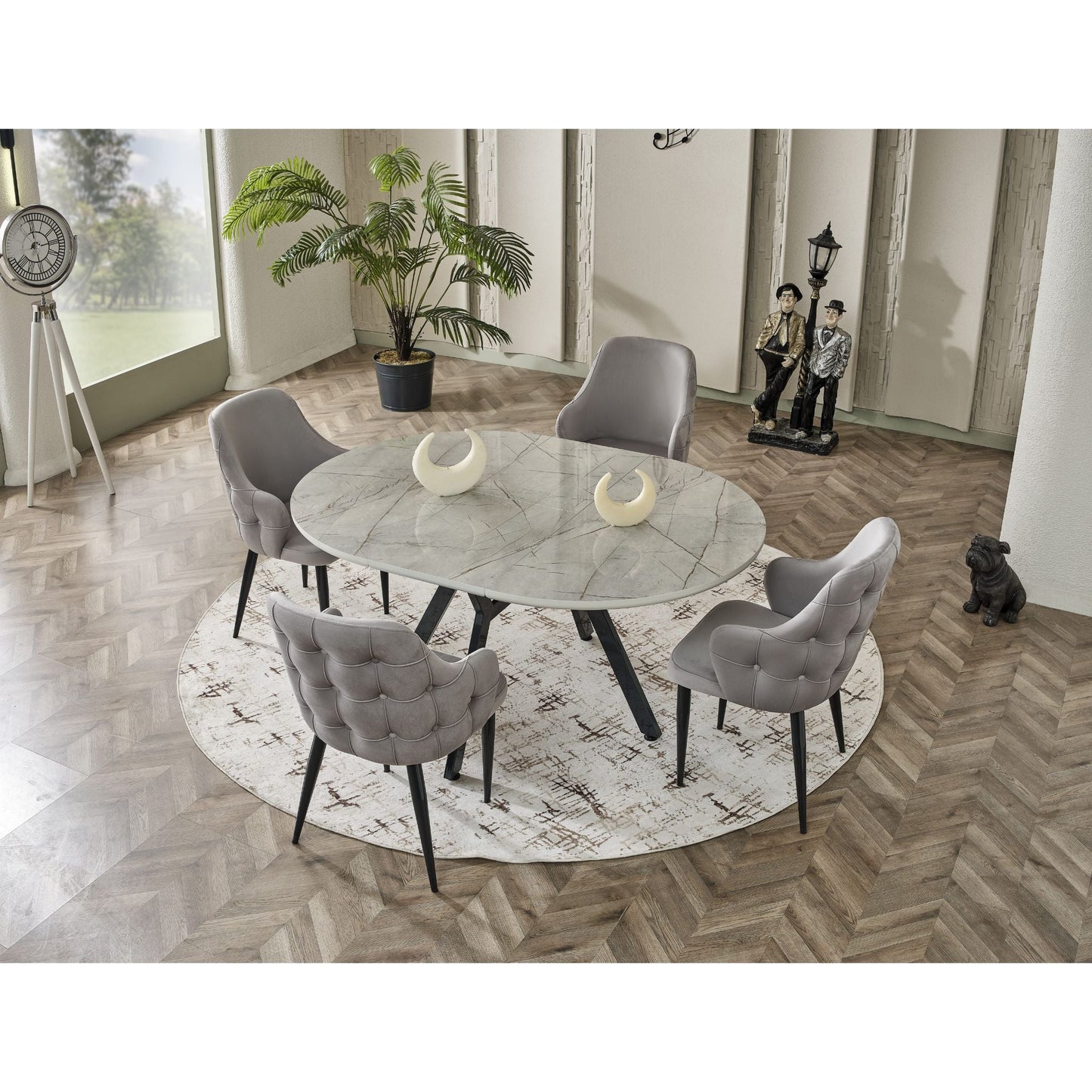 Tuna Esstisch-Set Grau