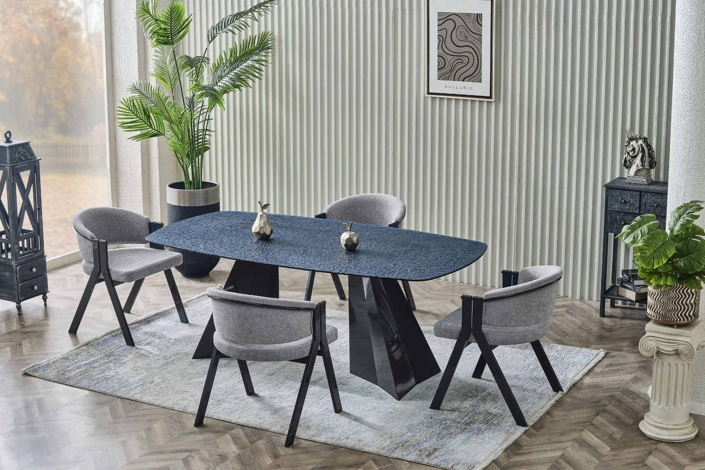 Pramit Kristall Esstisch-Set blau