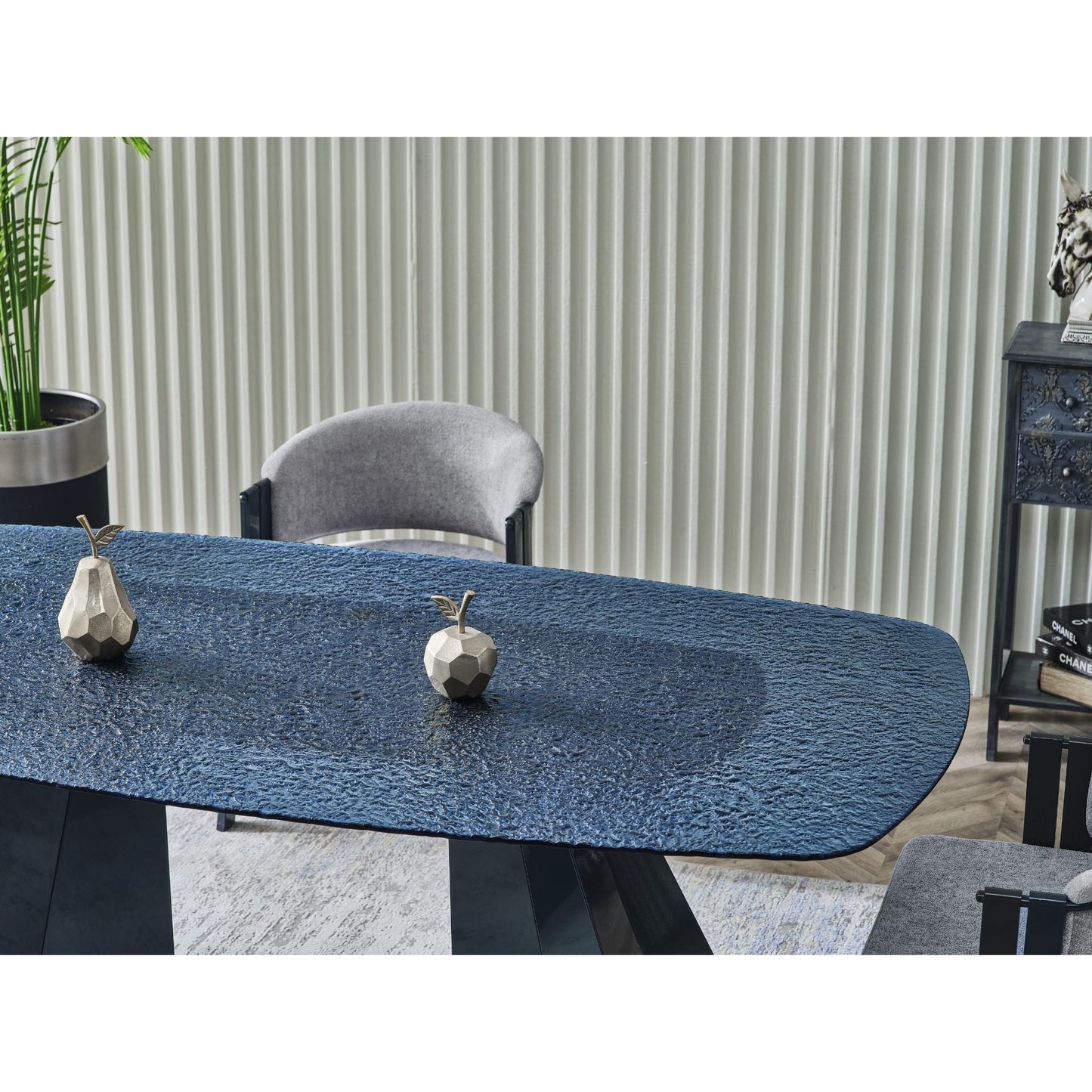 Pramit Kristall Esstisch-Set blau