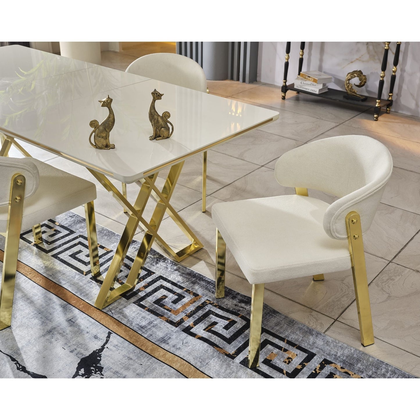 Luna Elite Esstisch-Set gold